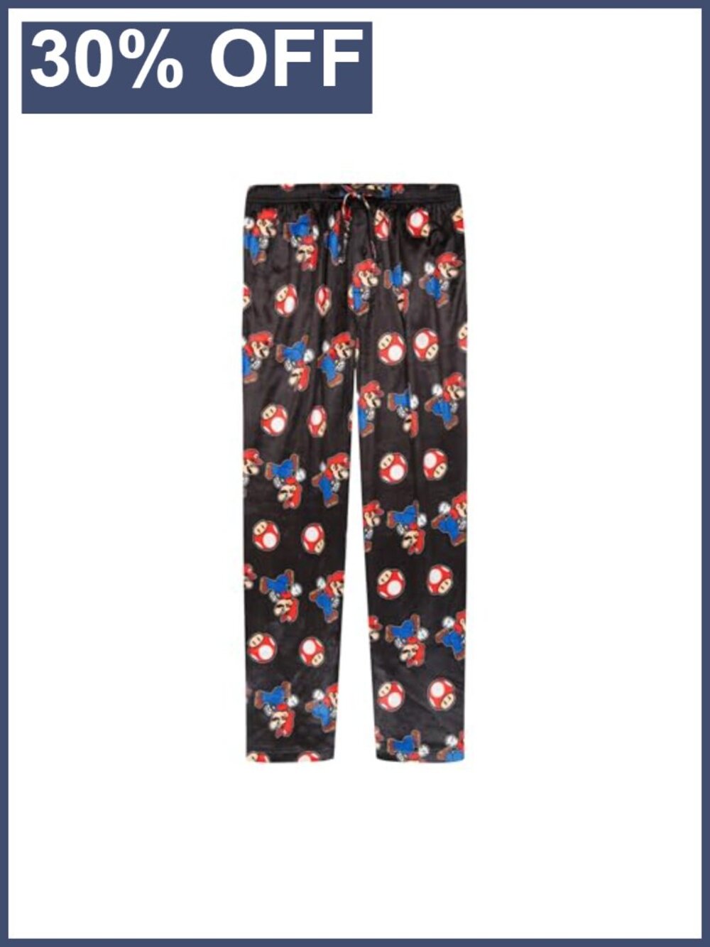 Officially Licensed Nintendo Super Mario Lounge Pajama Pants with Drawstring -